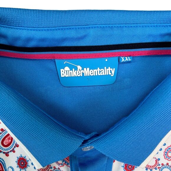 Bunker Mentality Paisley Short Sleeve Golf Polo Shirt Mens XXL - Picture 4 of 9